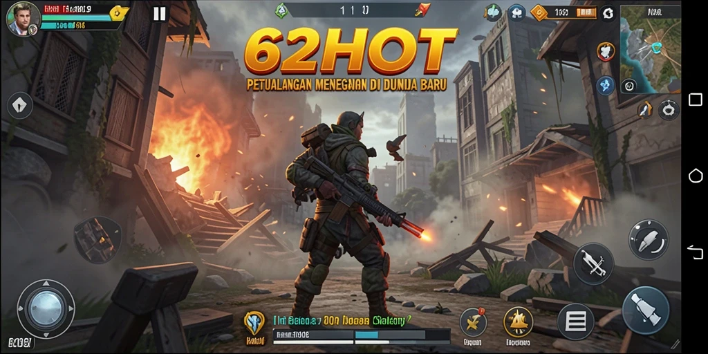Tampilan gameplay seru dan penuh tantangan di 62HOT.