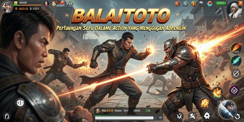 Tampilan seru gameplay BALAITOTO dengan pertarungan yang intens.