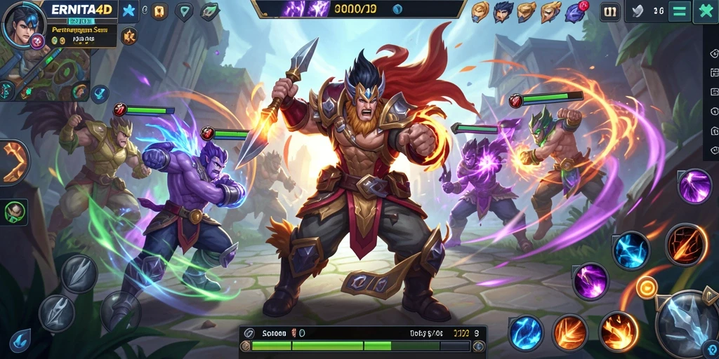 Tampilan gameplay memukau di ERNITA4D saat pertarungan seru.