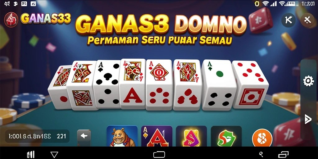 Tampilan gameplay seru di GANAS33, dominasi permainan domino.