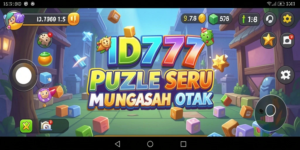 Tampilan gameplay ID777 dengan teka-teki menantang yang berwarna-warni.