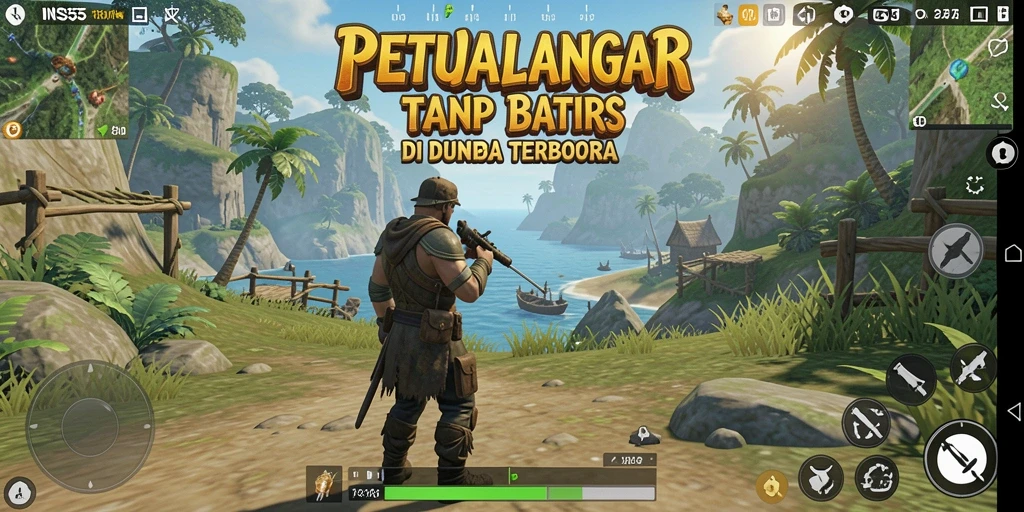 Tangkapan layar menampilkan petualangan mendebarkan dalam dunia terbuka INS55.