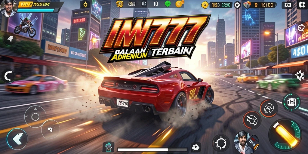 Screenshot gameplay IW777 yang menampilkan kecepatan balapan yang mendebarkan.