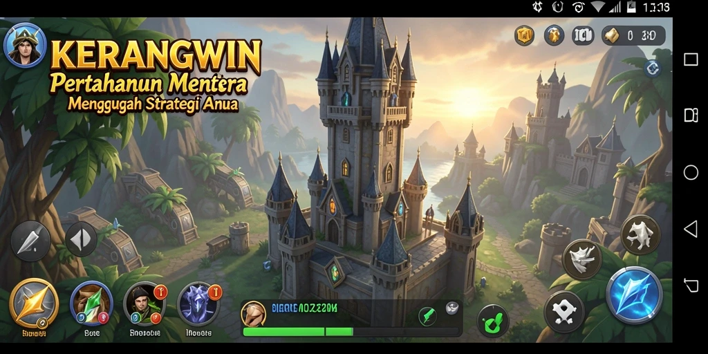 Tampilan menarik dari gameplay KERANGWIN dalam mode Tower Defense.