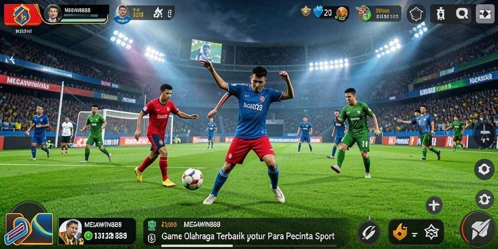 Screenshot gameplay MEGAWIN888 yang menggambarkan aksi olahraga mendebarkan.