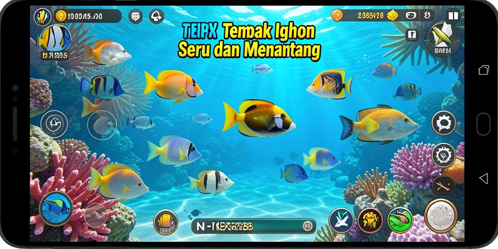 Tampilan gameplay NEX288 yang seru saat menembak ikan.