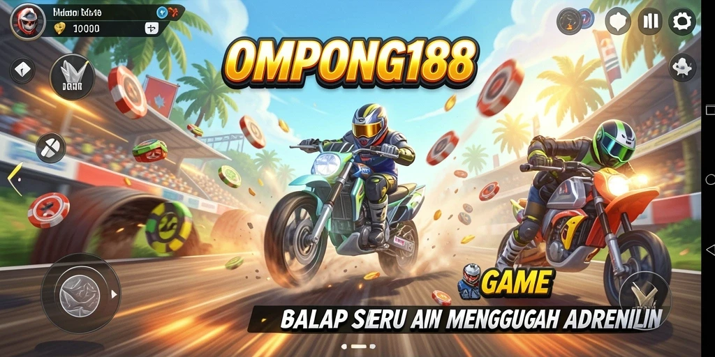 Tampilan menegangkan dari balapan di OMPONG188 dengan grafis yang mengesankan.