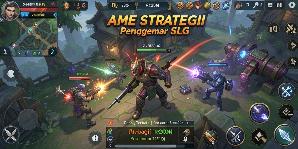 Screenshot yang menampilkan aksi gameplay P200M dalam pertempuran strategi.
