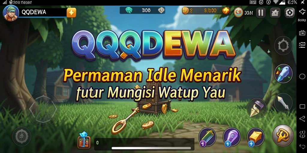 Screenshot utama QQDEWA menunjukkan gameplay Idle yang menarik.