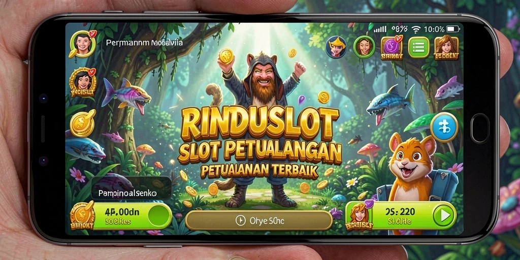 Screenshot utama RINDUSLOT menampilkan aksi gameplay menarik slot.