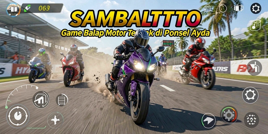 Tampilan gameplay seru dalam balapan motor SAMBALTOTO.
