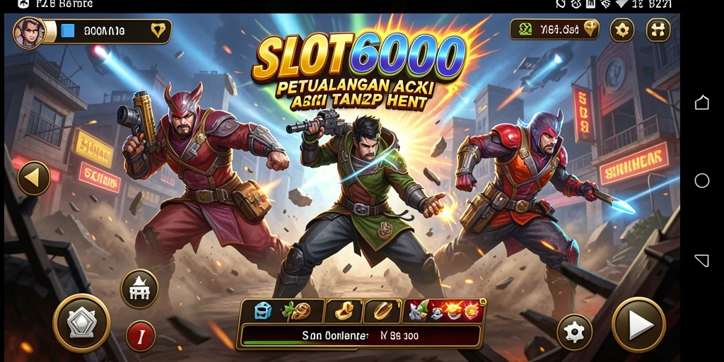 Tampilan gameplay SLOT6000 dengan aksi mendebarkan dan grafis menawan.
