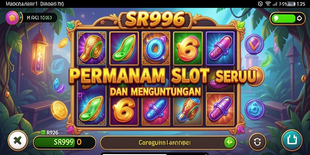 Tampilan gameplay SR996 yang menarik dengan mesin slot beragam tema.