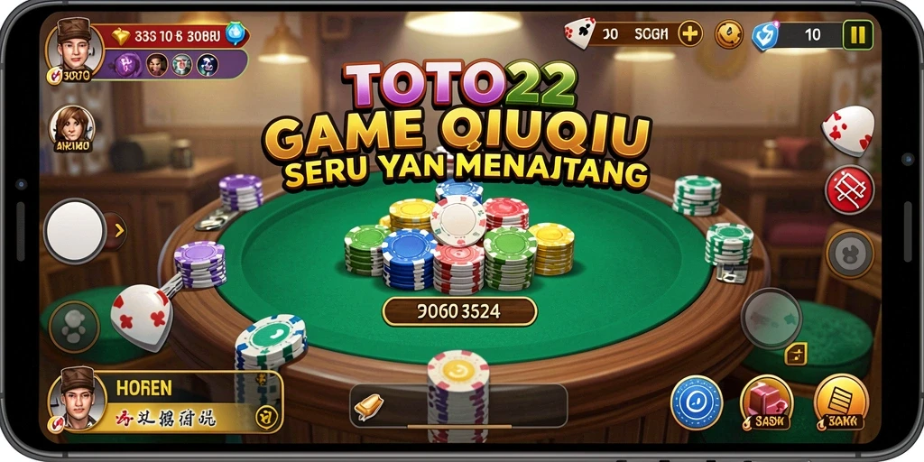 Tampilan seru gameplay QiuQiu di TOTO22.
